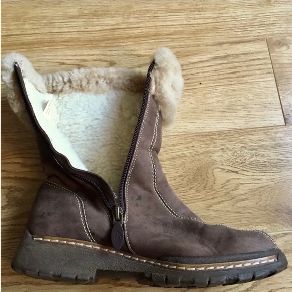 BLONDO Canada Women's Shearling Lined Brown Suede Zip-Up Winter Boots In size 7 - Picture 4 of 10